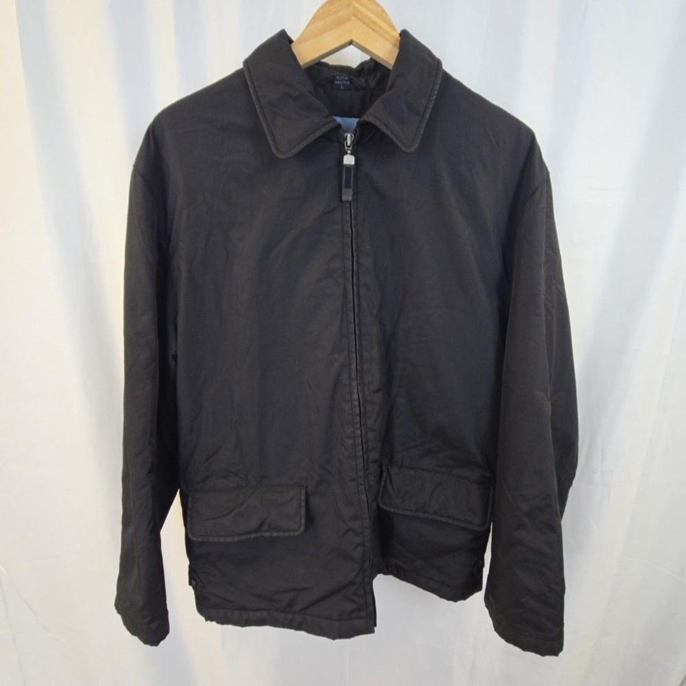 Kenneth Cole Reaction Jacket Mens Large Black Insulated Full Zip Buckle Pockets
